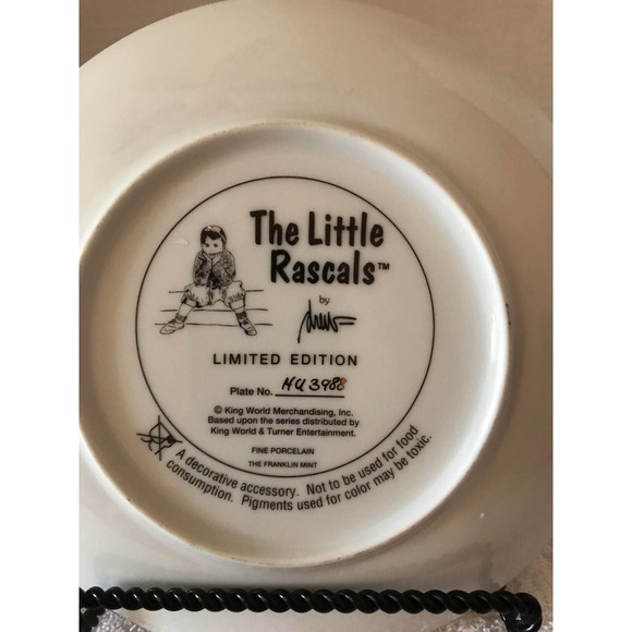 The Little Rascals 8" Decorative Plate Collectors Limited Edition Fran… - Picture 3 of 7